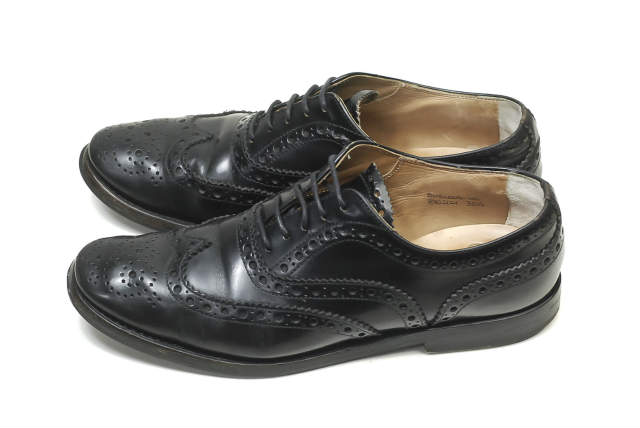 CHURCHS チャーチ イタリア製 BURWOOD W(GI)  バーウッド BLK POLISH 35.5(22.5cm)  ブラック ウイングチップ レースアップ シューズ