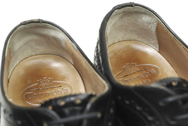 CHURCHS チャーチ イタリア製 BURWOOD W(GI)  バーウッド BLK POLISH 35.5(22.5cm)  ブラック ウイングチップ レースアップ シューズ