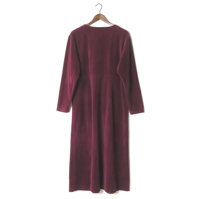 Lands End ランズエンド コーデュロイクルーネックワンピース L パープル 長袖 ロング トップスの通販はau Pay マーケット ブランド古着 Loop Wowma 店