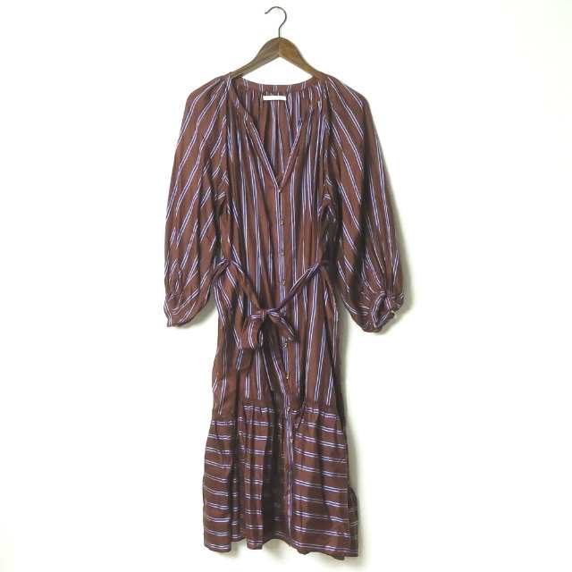 Ne Quittez Pas ヌキテパ Silk Stripe Gown シルクストライプガウン 172n W152 フリー ブラウン ワンピース ドレス トップスの通販はau Pay マーケット ブランド古着 Loop Wowma 店