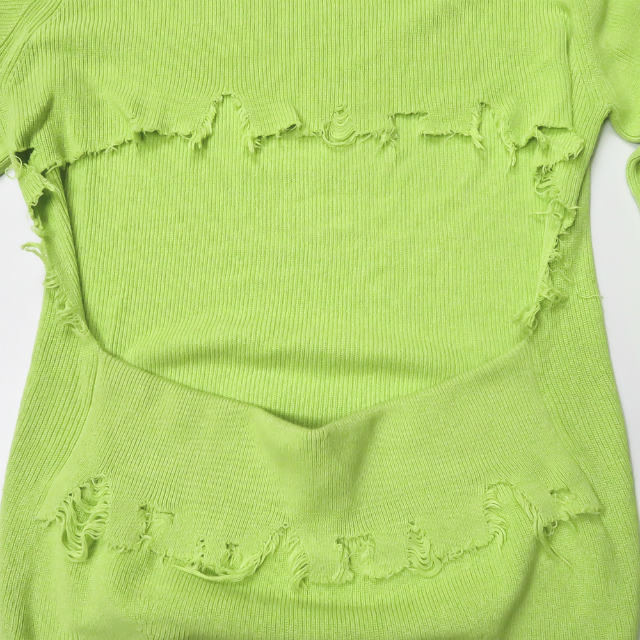 TOGA トーガ 21SS frayed knit pullover フライニットプルオーバー TA11-XN029 36 グリーン セーター ダメージ加工 TOGA ARCHIVES TOGA トーガ 21SS frayed knit pullover フライニットプルオーバー