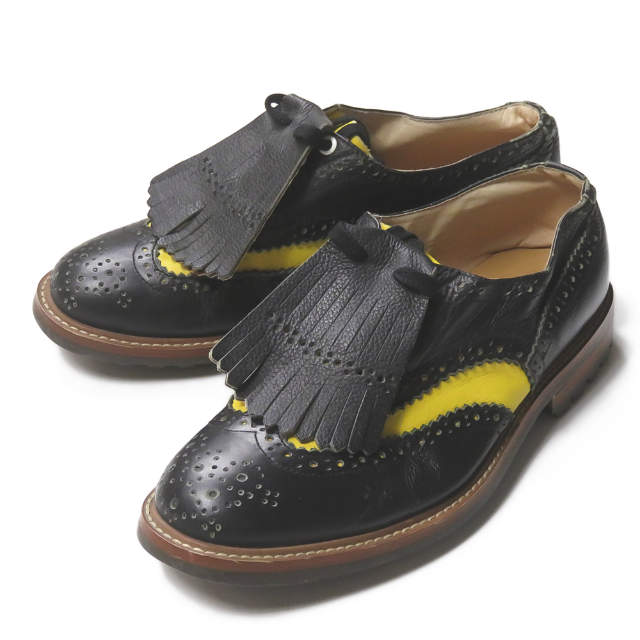 foot the coacher フットザコーチャー キルトタッセル バイカラーウイングチップ 826 41(26cm) ブラック 革靴 コンビ シューズ