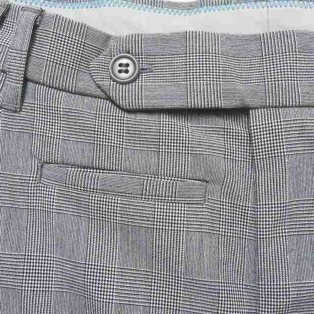 新品 mando マンド 21SS 日本製 GLEN CHECK TUCK WIDE PANTS ポリエステルレーヨン グレンチェック3プリーツバギーパンツ 21198-006 1の通販は