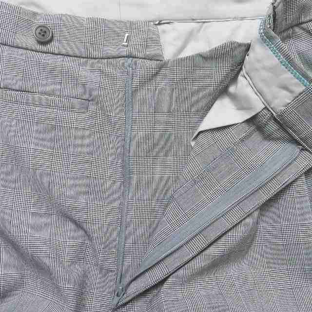 新品 mando マンド 21SS 日本製 GLEN CHECK TUCK WIDE PANTS ポリエステルレーヨン グレンチェック3プリーツバギーパンツ 21198-006 1の通販は