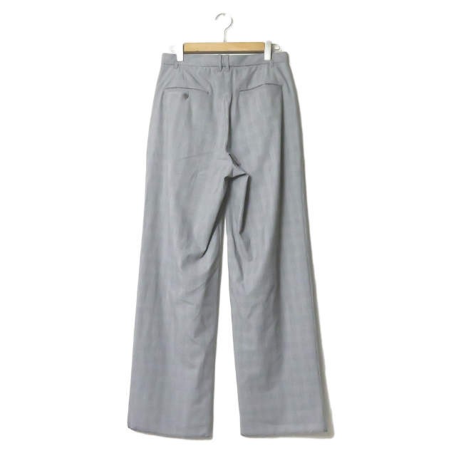 新品 mando マンド 21SS 日本製 GLEN CHECK TUCK WIDE PANTS ポリエステルレーヨン グレンチェック3プリーツバギーパンツ 21198-006 1の通販は