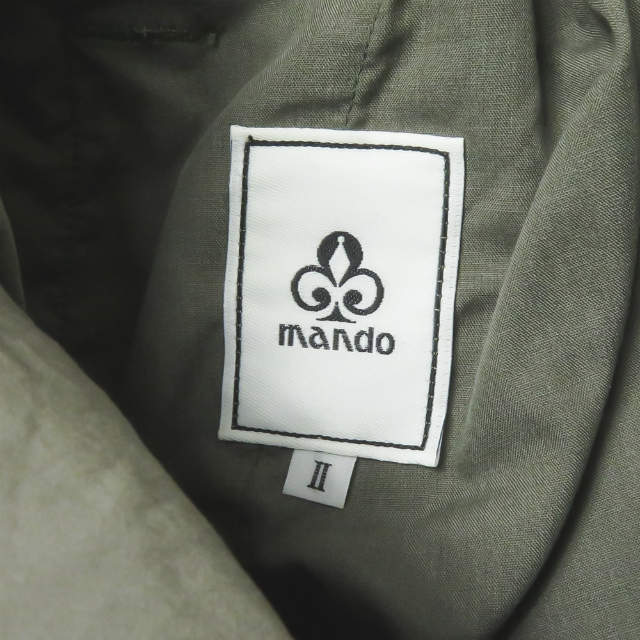 新品 mando マンド 21SS 日本製 GARMENT DYED MILITARY PANTS 製品染め ミリタリーイージーパンツ 21198-007 2 オリーブ ボトムス_2