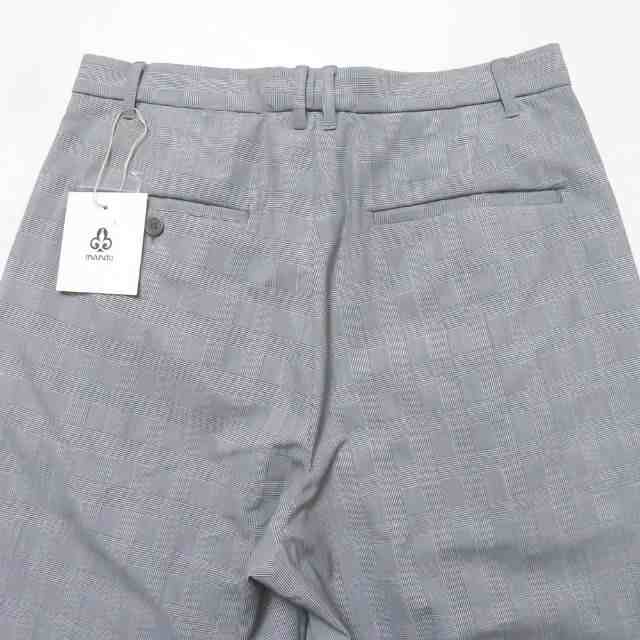 新品 mando マンド 21SS 日本製 GLEN CHECK TUCK WIDE PANTS ポリエステルレーヨン グレンチェック3プリーツバギーパンツ 21198-006 1の通販は