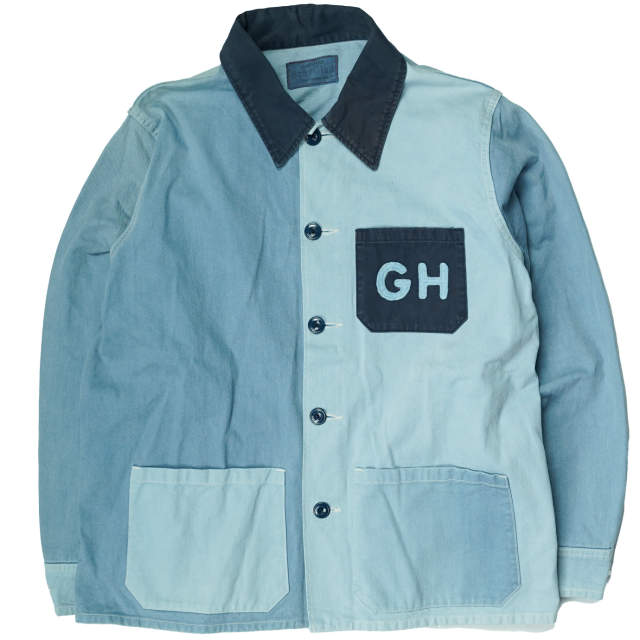 GLADHAND & Co. グラッドハンド CANDY JKT - SHORT ヴィンテージ加工 カバーオール BYGH-14-AW-14 S ブルー キャンディー ジャケット