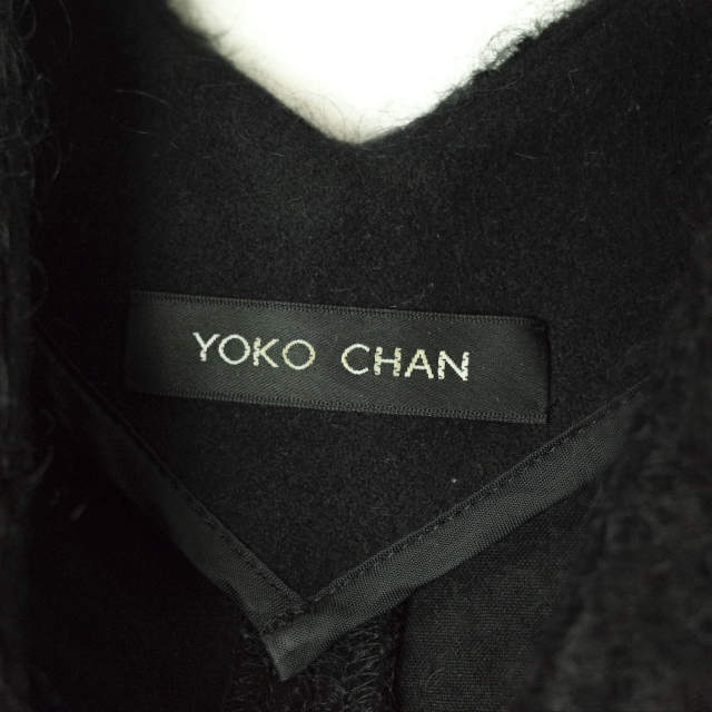 YOKO CHAN ヨーコチャン モヘアVネックワンピース YCD-316-267 38 ブラック ウール ドレス トップス_3
