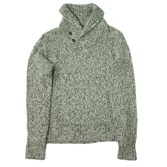 RRL ダブルアールエル SHAWL COLLAR MELANGE KNIT ショールカラーメランジニット S グレー セーター Double RL プルオーバー ミックス編の通販は