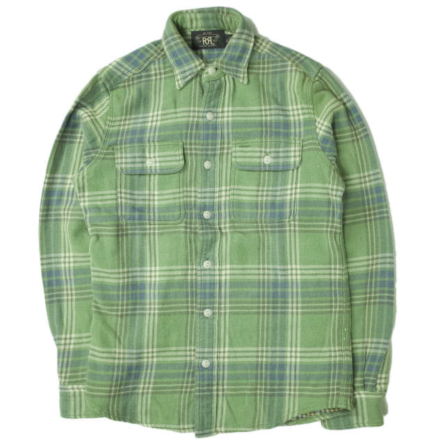 RRL ダブルアールエル L/S FLANNEL PLAID WORK SHIRTS コットン 