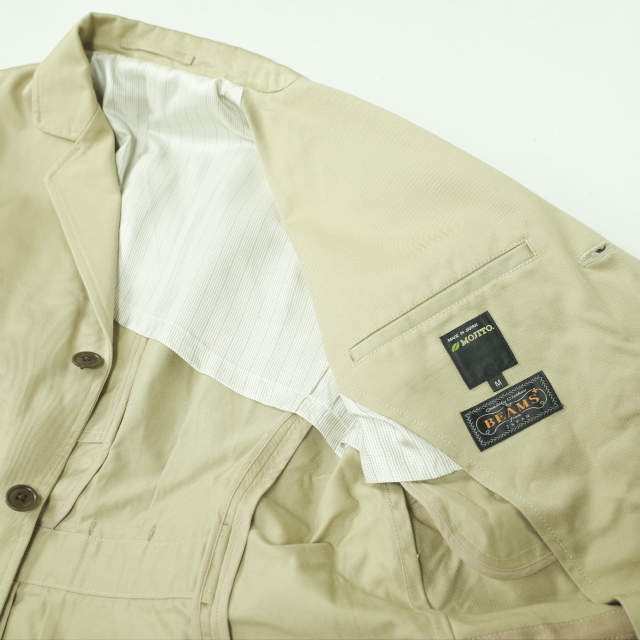 MOJITO x BEAMS PLUS モヒート ビームスプラス 別注 日本製 RITZ JACKET リッツジャケット M ベージュ コットンツイル  3B テーラード