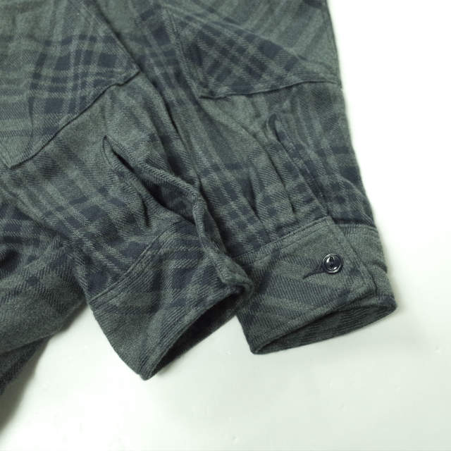 Engineered Garments エンジニアードガーメンツ Long Bush Shirt - Heavy Twill Plaid ロングブッシュシャツ XS グレー パーカー_5