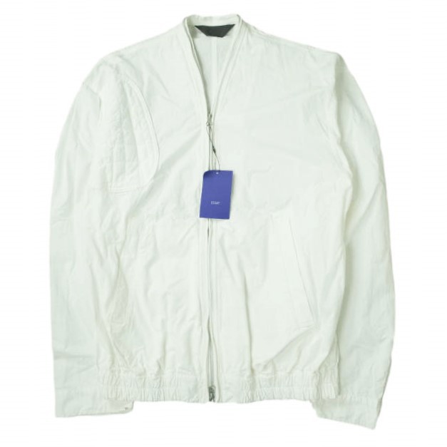 新品 ESSAY エッセイ 21SS 日本製 J-2 GUN ZIP JACKET ガンジップジャケット ES12J-02 3 WHITE ノーカラー ブルゾン ガンパッチ