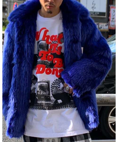 BOWWOW バウワウ 19AW 日本製 TIDY FUR JACKET フェイクファージャケット BW1902-TFJ L BLUE ブルゾン コート アウター【BOWWOW】