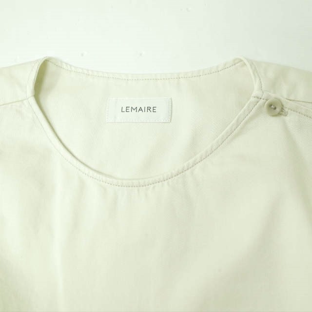 新品 LEMAIRE ルメール 22SS BUTTON NECK TOP コットンツイル ボタンネックプルオーバーシャツ M221 TO132  LF729 44 CREAMY WHITE 半袖