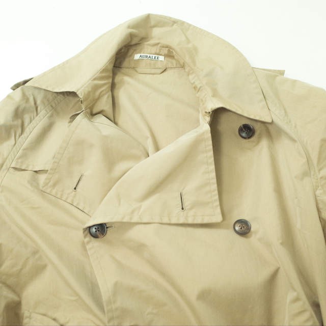 AURALEE オーラリー 20SS 日本製 FINX POLYESTER BIG TRENCH COAT フィンクスポリエステル ビッグトレンチコート A20SC01FP 3 BEIGE アウター【AURALEE】