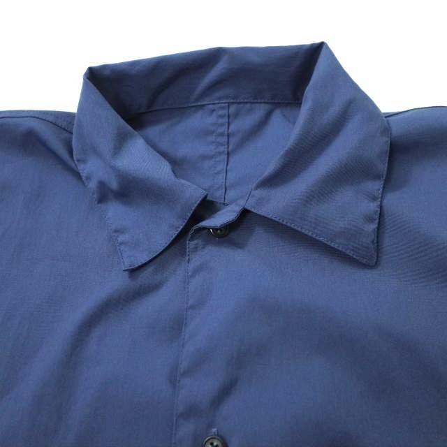 URU ウル 22SS 日本製 TASLAN NYLON - LONG SLEEVE SHIRTS タスランナイロン ロングスリーブシャツ 22STN01 2 BLUE 長袖 オーバーシャツ_2