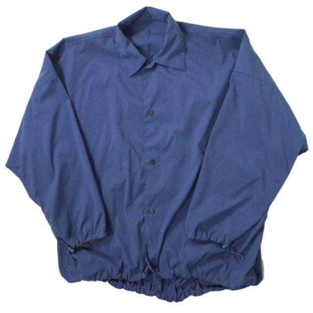 URU ウル 22SS 日本製 TASLAN NYLON - LONG SLEEVE SHIRTS タスランナイロン ロングスリーブシャツ 22STN01 2 BLUE 長袖 オーバーシャツ