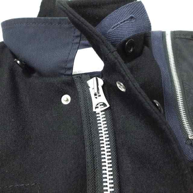 sacai サカイ 18AW 日本製 ハイブリッドミリタリージャケット 18-01749M 2 NAVY ドッキング ブルゾン アウター