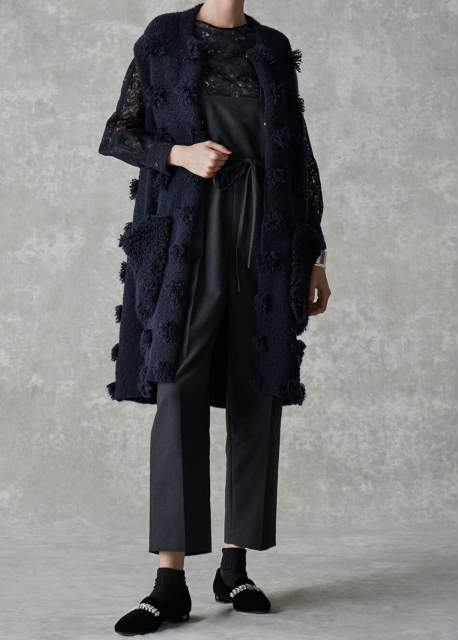 Drawer ドゥロワー 22AW 日本製 FALL1 レースヘムスカラップブラウス 6521-299-1022 36 イエロー 長袖 クルーネック プルオーバー シャツ_8
