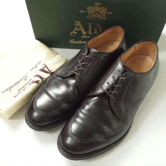 ALDEN オールデン アメリカ製 Cordovan U-Tip Blucher コードバンUチップブルーチャー 5939 US9D(27cm) Dark Burgundy(#8) 革靴 モックトゥ モディファイドラスト シューズ【ALDEN】