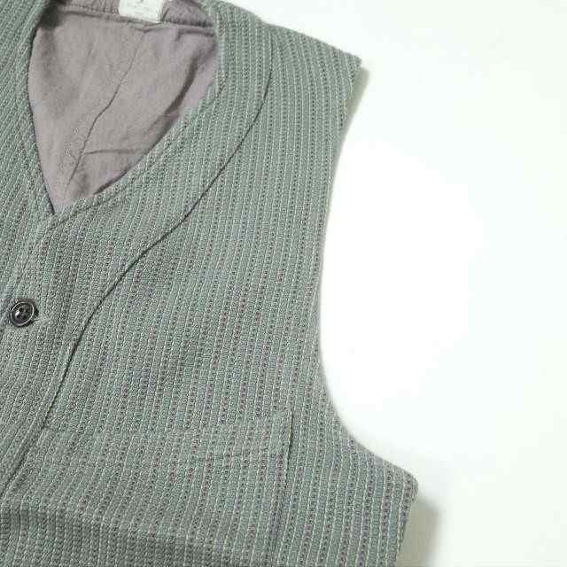 ANATOMICA アナトミカ SAGAN VEST - RELIEF COTTON STRIPE サガン