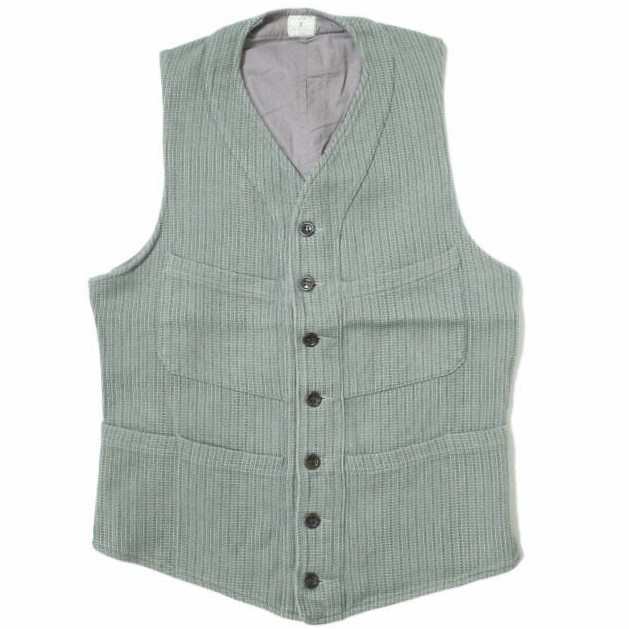 ANATOMICA アナトミカ SAGAN VEST - RELIEF COTTON STRIPE サガン