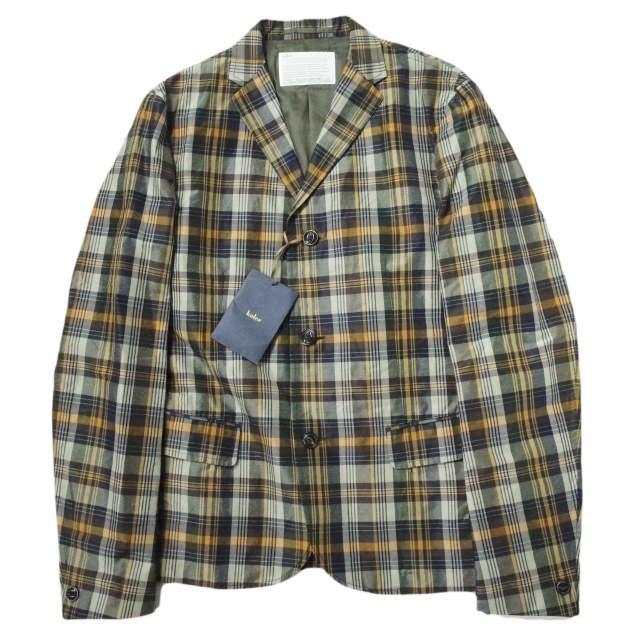 kolor カラー 17SS 日本製 リネンナイロン チェック3Bジャケット 17SCM-J05105 3 multi テーラード アウター