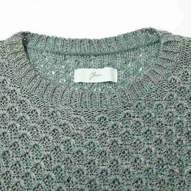 国産品 amachi. 和紙ニット 22ss 和紙ニット knit LS water depth
