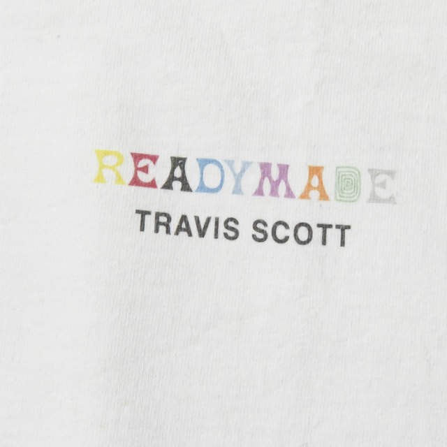 Travis Scott x READYMADE トラヴィス・スコット レディメイド ロゴプリントクルーネックTシャツ M ホワイト Cactus  Jack 3PACK T-SHIRTS
