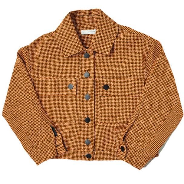 MYKKE HOFMANN ミケホフマン ハウンドトゥースチェックジャケット 64-16-0266-055 XXS/XS オレンジ 千鳥格子 トラッカー ブルゾン