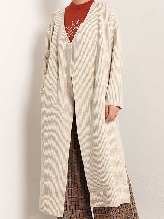 PHEENY フィーニー 日本製 RIB KNIT ROBE リブニットローブ PA18-KT01