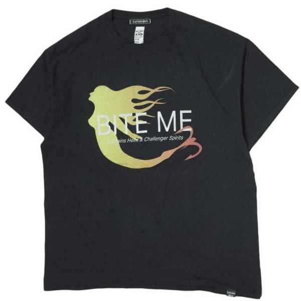 CHALLENGER x CAPTAINS HELM チャレンジャー キャプテンズヘルム 別注 BITE ME TEE マーメイドプリントTシャツ XL ブラック 半袖 トップス【中古】【CHALLENGER × CAPTAINS HELM】 CHALLENGER x CAPTAINS HELM チャレンジャー キャプテンズヘルム 別注