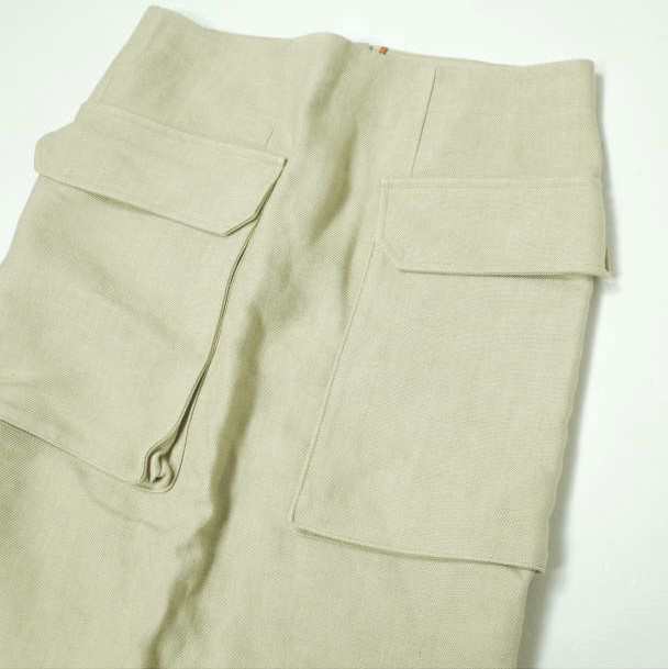 Drawer ドゥロワー 日本製 リネンキャンバス ポケットタイトスカート
