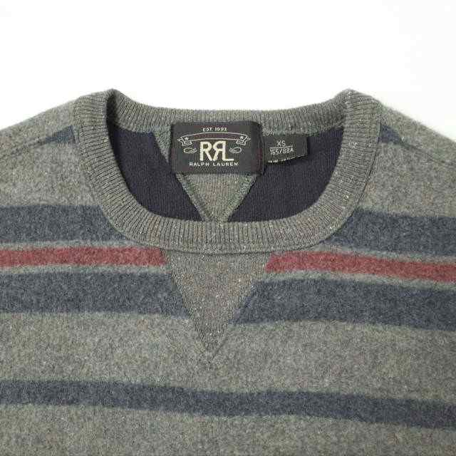 RRL ダブルアールエル STRIPE FLEECE PULLOVER 両Vボーダーフリース