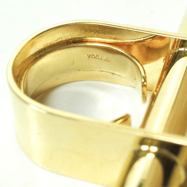 TOGA トーガ Cylinder Ring デザインリング 15号 ゴールド SCARF RING 指輪 アクセサリー