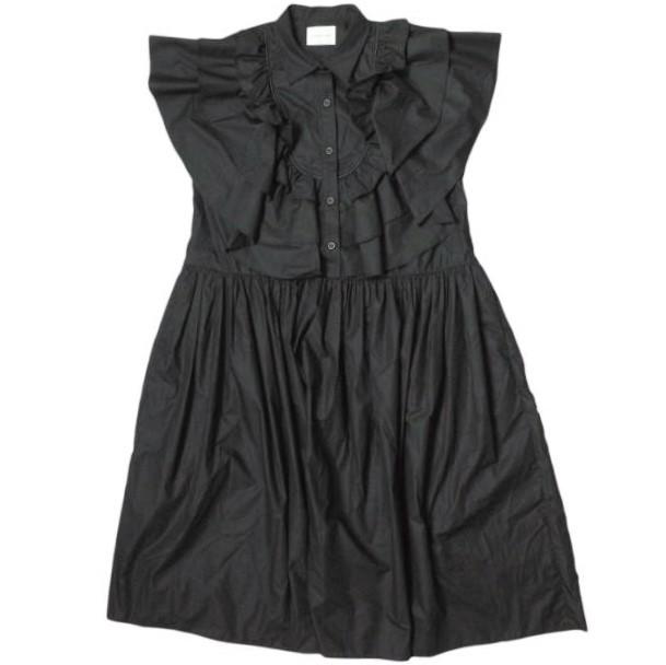 CAROLINA GLASER カロリナグレイサー 22SS ビックフリルノースリーブワンピース 62-26-0213-438 ONE SIZE ブラック ロング ドレス BEAMSの通販は 6,590円