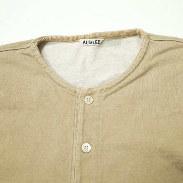 AURALEE オーラリー 日本製 STAND UP HENLEY NECK TEE スタンドアップ