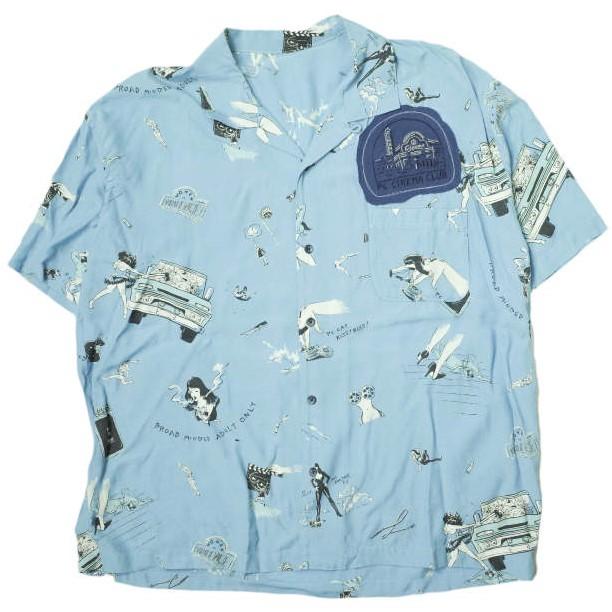 Porter Classic ポータークラシック 21SS 日本製 ALOHA SHIRT STRONG WOMEN & RUSS アロハシャツ M BLUE 半袖 オープンカラー トップス