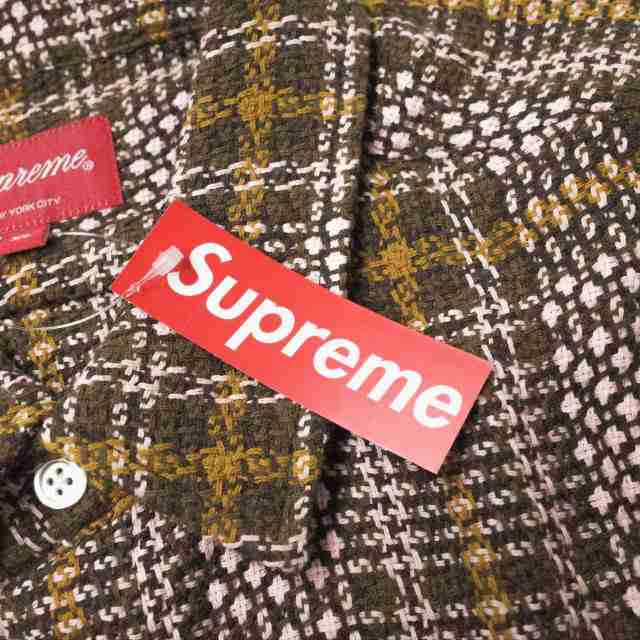 新品 SUPREME シュプリーム 23SS Basket Weave Plaid Shirt バスケット