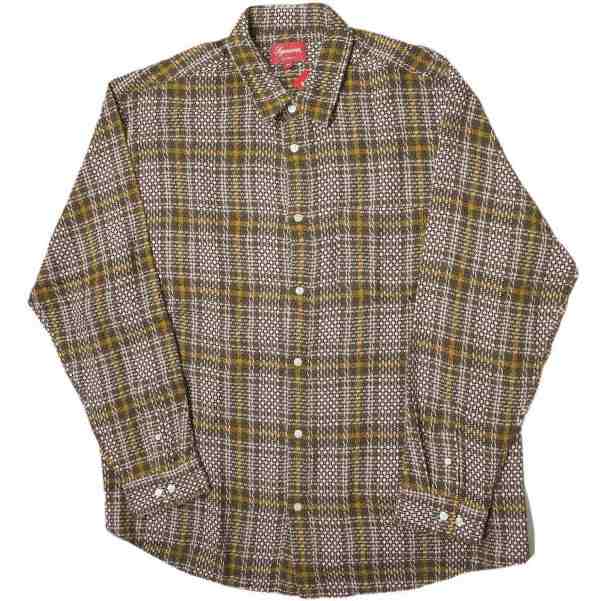 新品 SUPREME シュプリーム 23SS Basket Weave Plaid Shirt バスケット