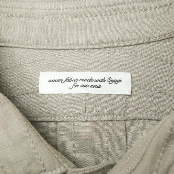 新品 SUS-SOUS シュス 22SS Shirt Dress - Dobby Stripe Washer ドビーストライプ ドレスシャツ 07-SS01802 7 Silver Gray ピンタックの通販は