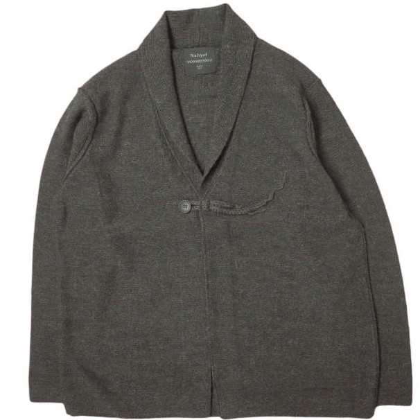 新品 Nahyat x AVELIA ナヤット 7G MERINO WOOL KNIT CARDIGAN メリノウールニットカーディガン n-062-116 CHARCOAL BROWN アルパカの通販は