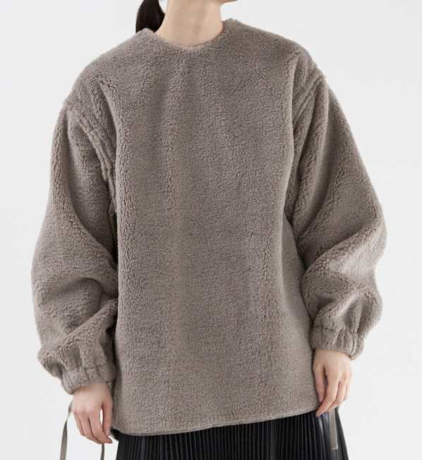 HYKE ハイク 20AW FAUX SHEARLING TOP バックジップボアプルオーバー