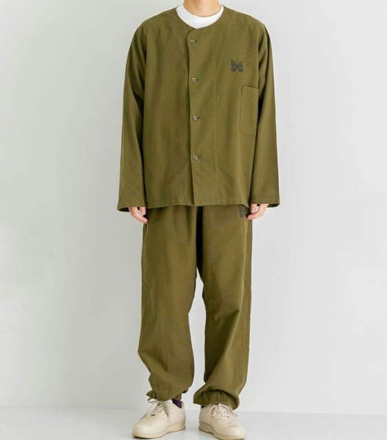 Needles ニードルス 22AW 日本製 Pajama Set - Cotton Flannel コットンフランネル パジャマセット LQ209SH/LQ209PT L BLACK セットアップ 上下【Needles】
