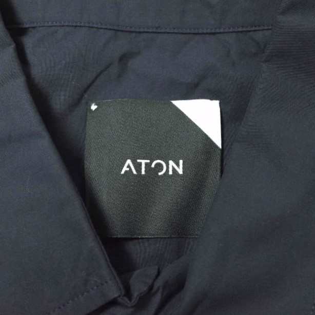 新品 ATON エイトン SQUARE COTTON OVERSIZED SHIRT スクエアコットン オーバーサイズシャツ BLAGYW0700  06(L) NAVY 長袖 トップス