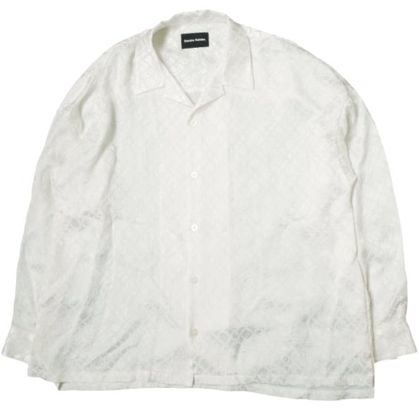 Danke Schon ダンケシェーン 23SS Acetate JQ Geometric Shirt ジオメトリック ジャガード刺繍 オープンカラーシャツ Free ホワイト