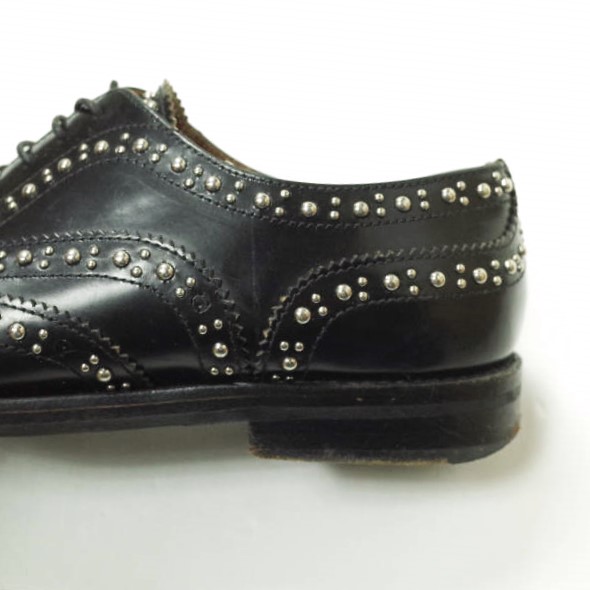 CHURCHS チャーチ イタリア製 BURWOOD MET バーウッド メタルスタッズ ウイングチップシューズ 361/2(23.5cm) ブラック レースアップ