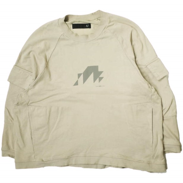 A.F ARTEFACT x  FLASH エーエフ アーティファクト 23AW 別注 日本製 クルースウェット 2 ベージュ オーバーサイズ プルオーバー